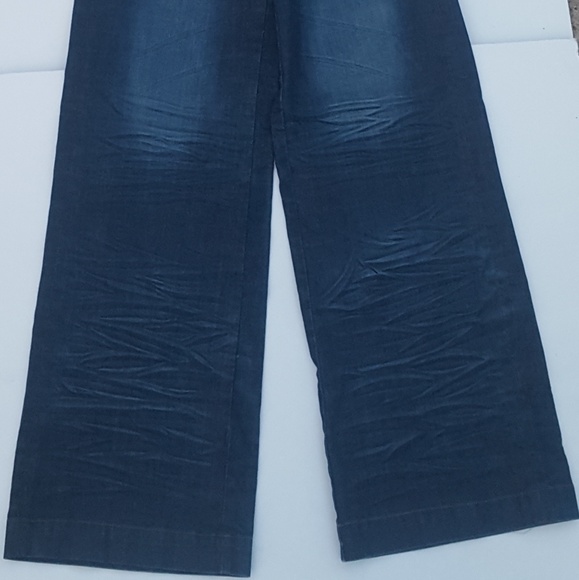 Womens Wide Leg Jeans D-Stiag Cotton Low Rise Blue - Picture 2 of 6